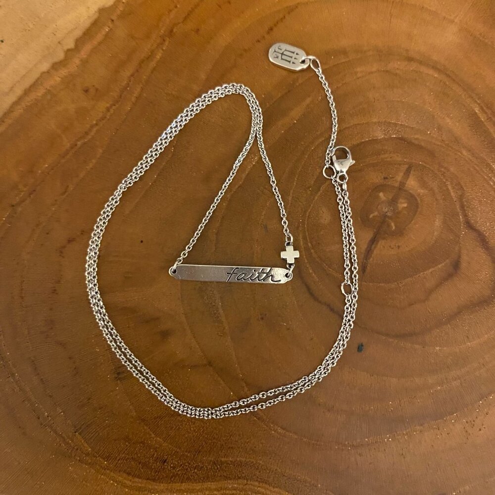 RETIRED James Avery Faith Horizon Bar Necklace, Sterling Silver